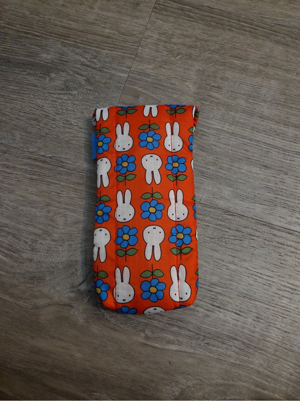 Bright Orange Bunny Pattern Eyewear Pouch - Picture 2 of 2